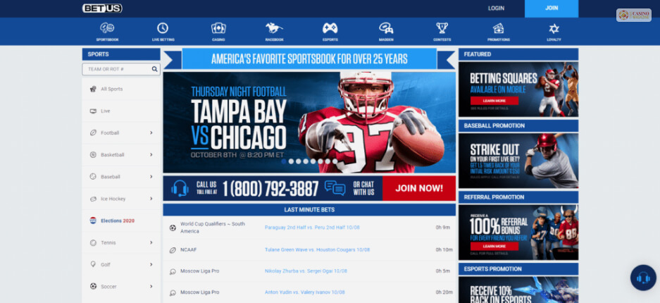 BetUS Sportsbook Betting Markets